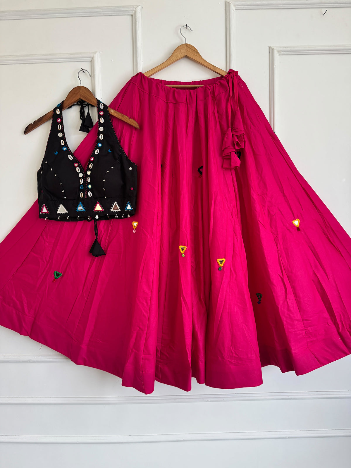 Navaratri Special Rayon Mirror Work Lehenga