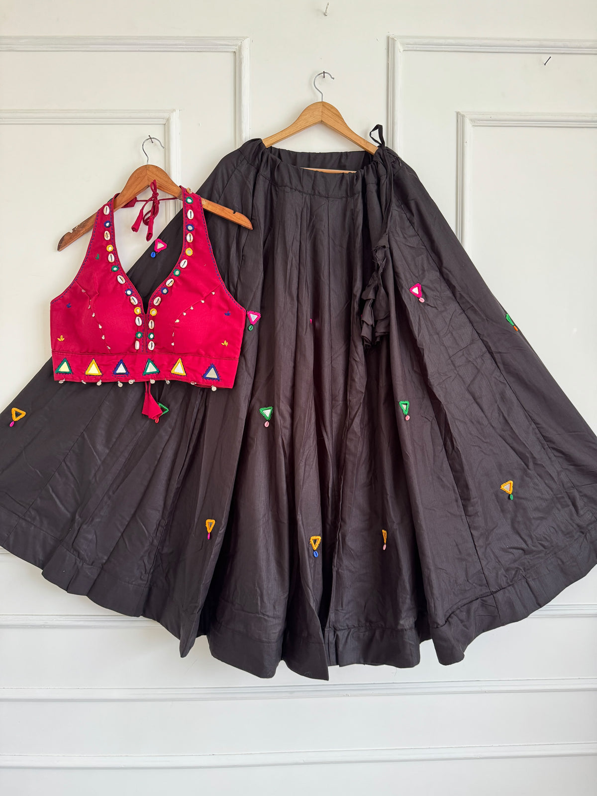 Navaratri Special Rayon Mirror Work Lehenga