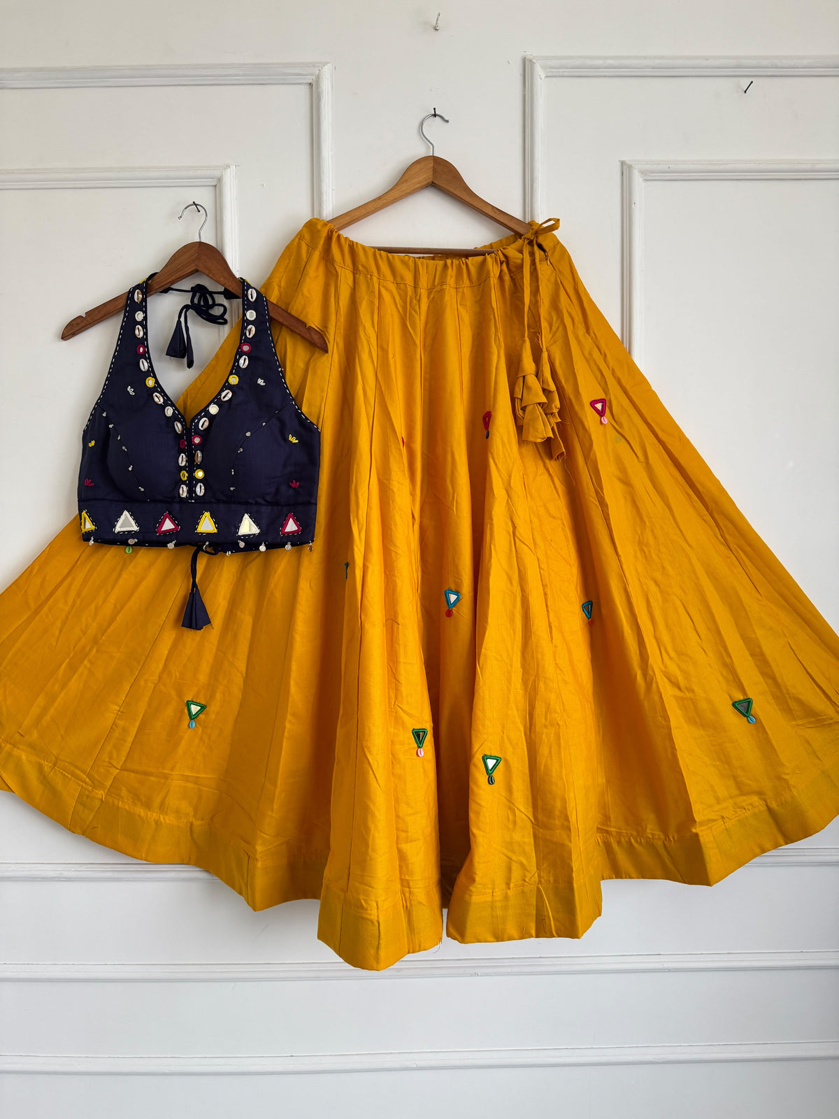 Navaratri Special Rayon Mirror Work Lehenga