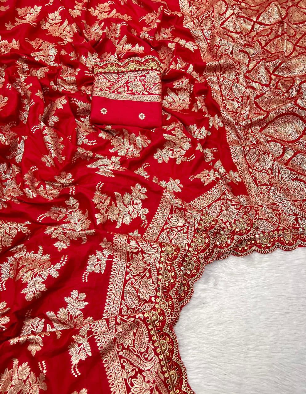 Durga Puja / Diwali Special Banarasi Dola Viscose Silk Weaving Saree