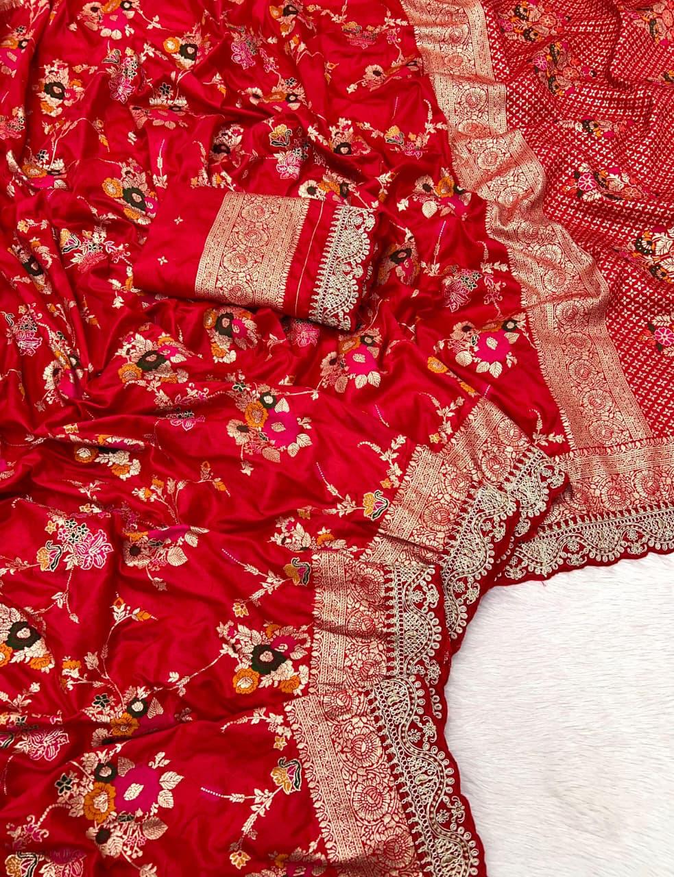 Durga Puja / Diwali Special Banarasi Dola Viscose Silk Weaving Saree
