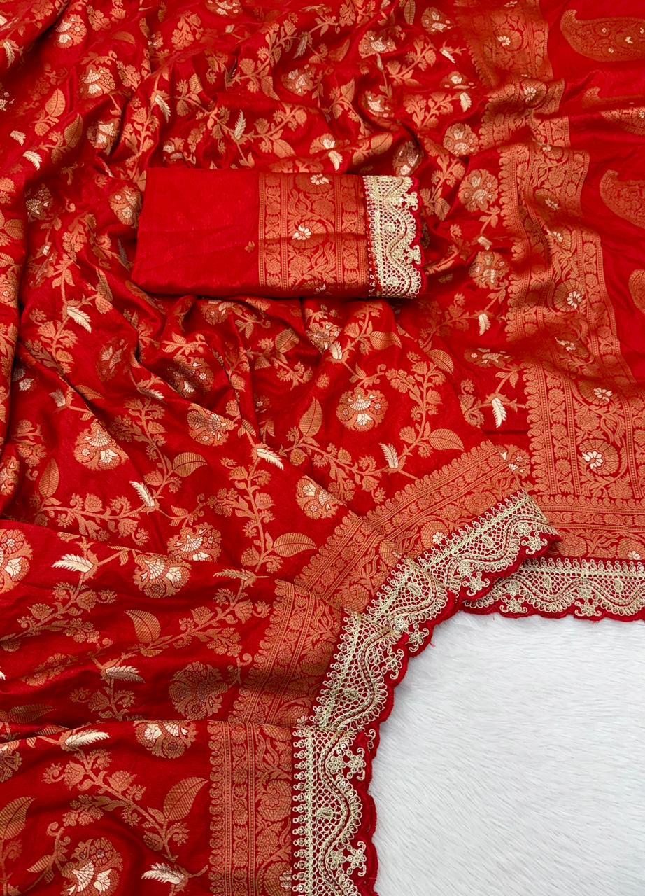 Durga Puja / Diwali Special Banarasi Dola Viscose Silk Weaving Saree