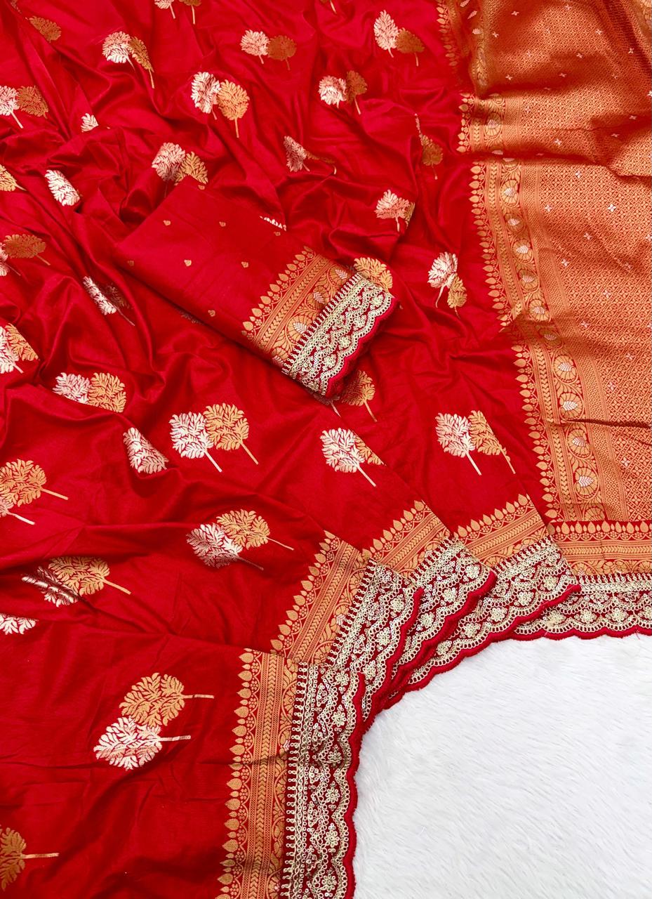 Durga Puja / Diwali Special Banarasi Dola Viscose Silk Weaving Saree