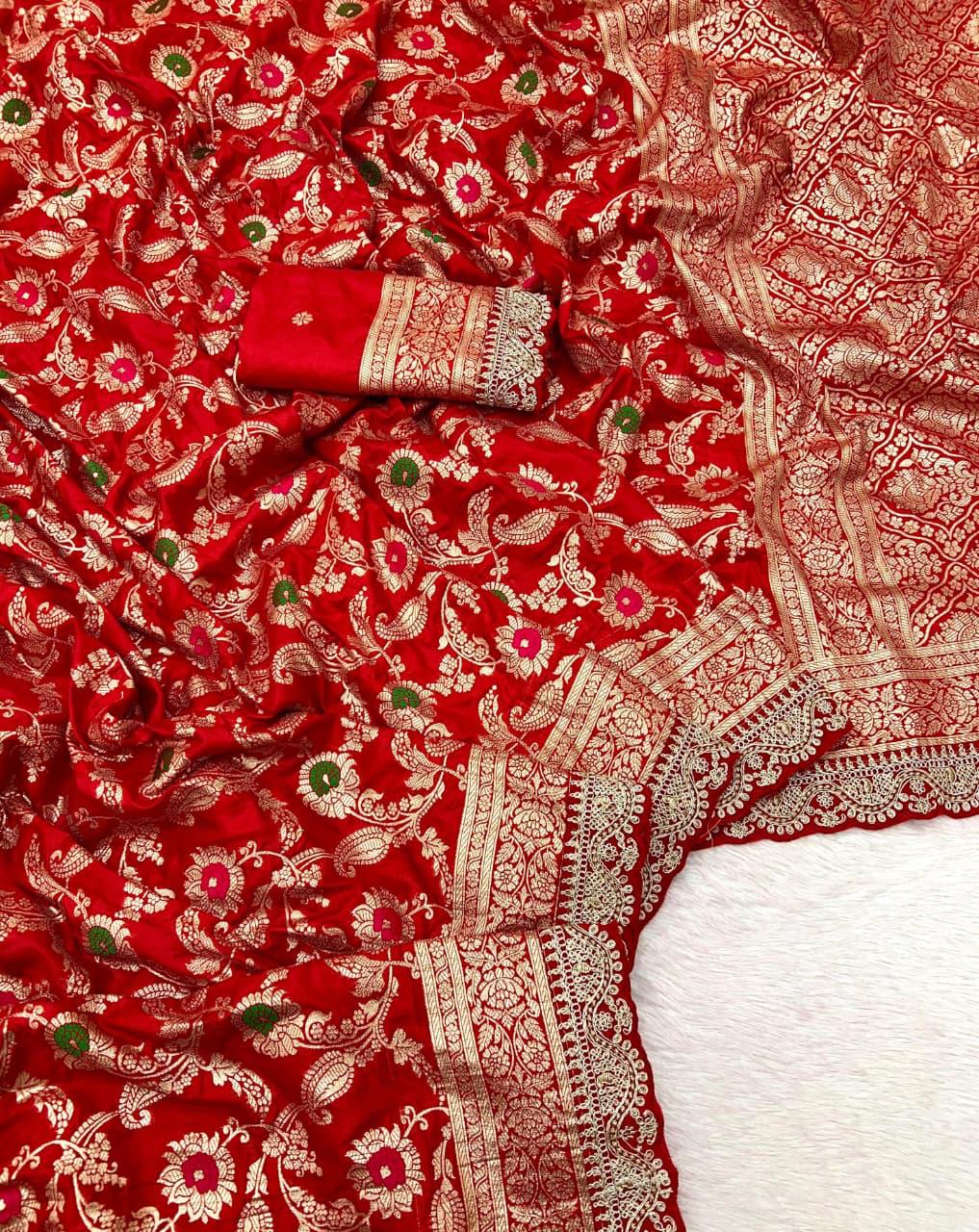 Durga Puja / Diwali Special Banarasi Dola Viscose Silk Weaving Saree