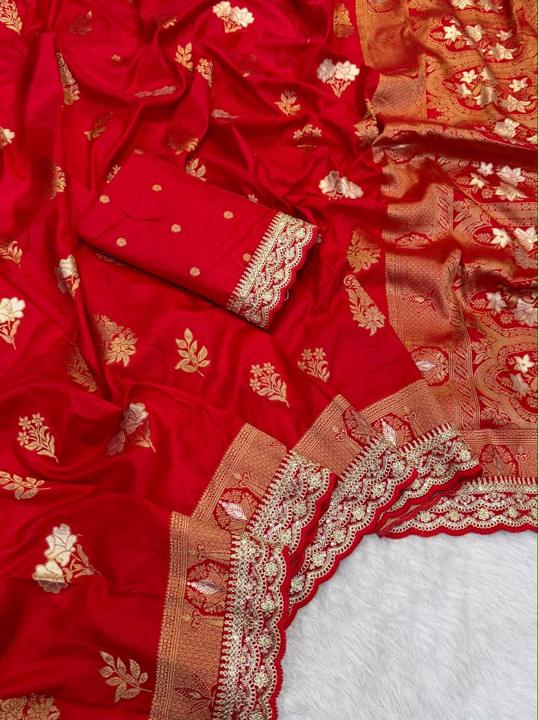 Durga Puja / Diwali Special Banarasi Dola Viscose Silk Weaving Saree