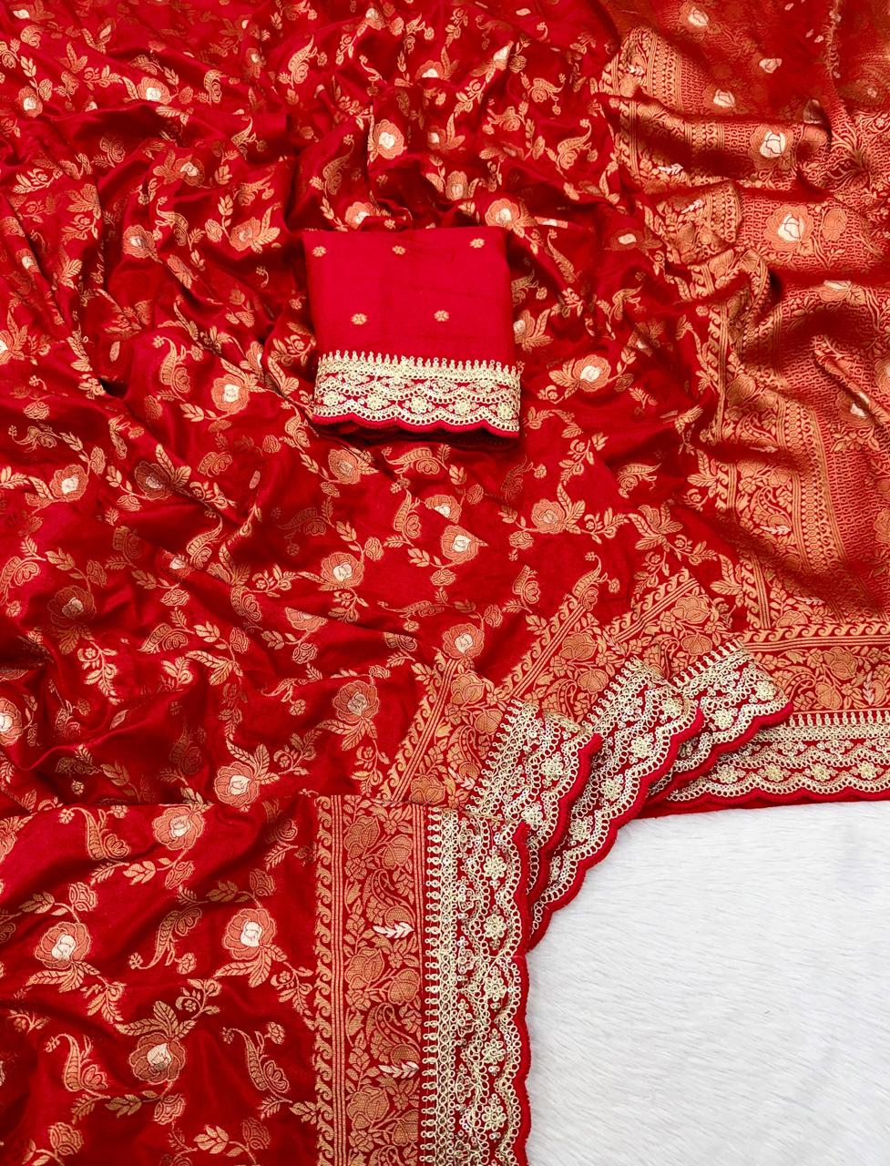 Durga Puja / Diwali Special Banarasi Dola Viscose Silk Weaving Saree