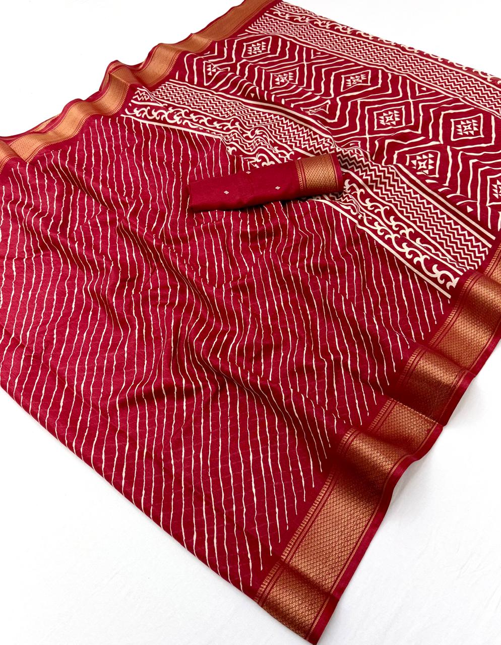 Semi Dola Silk Lehriya Saree