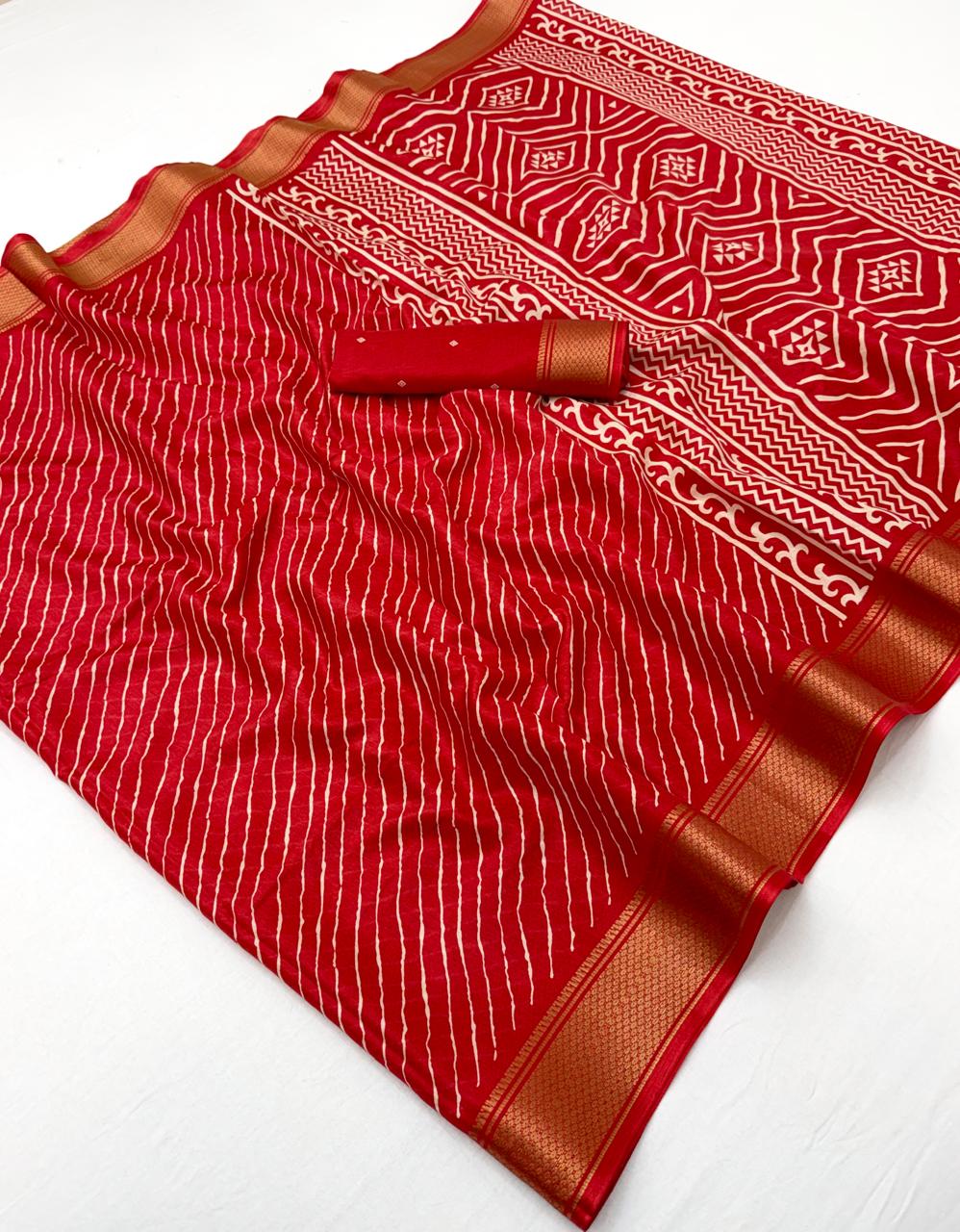 Semi Dola Silk Lehriya Saree