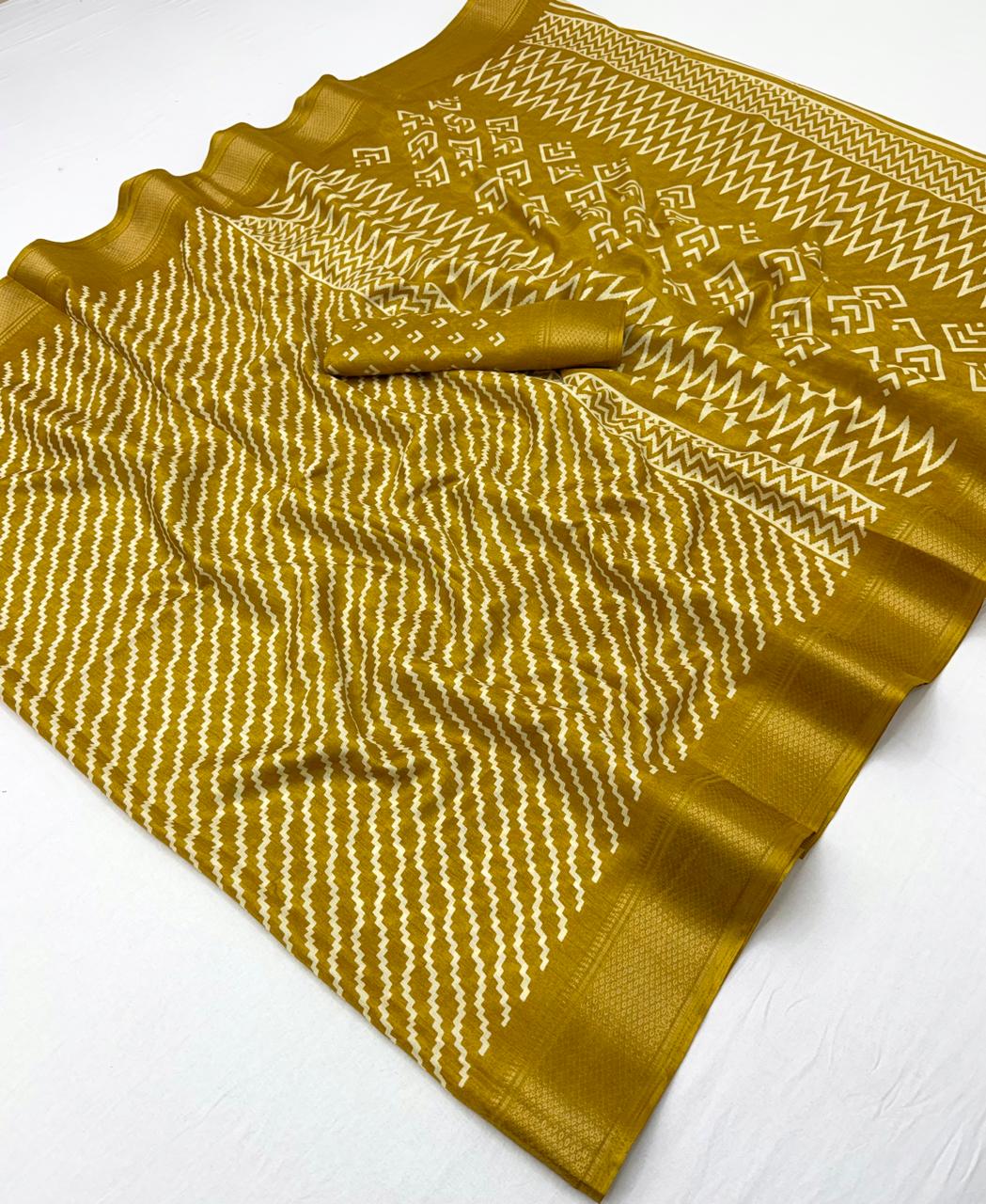 Semi Dola Silk Lehriya Saree