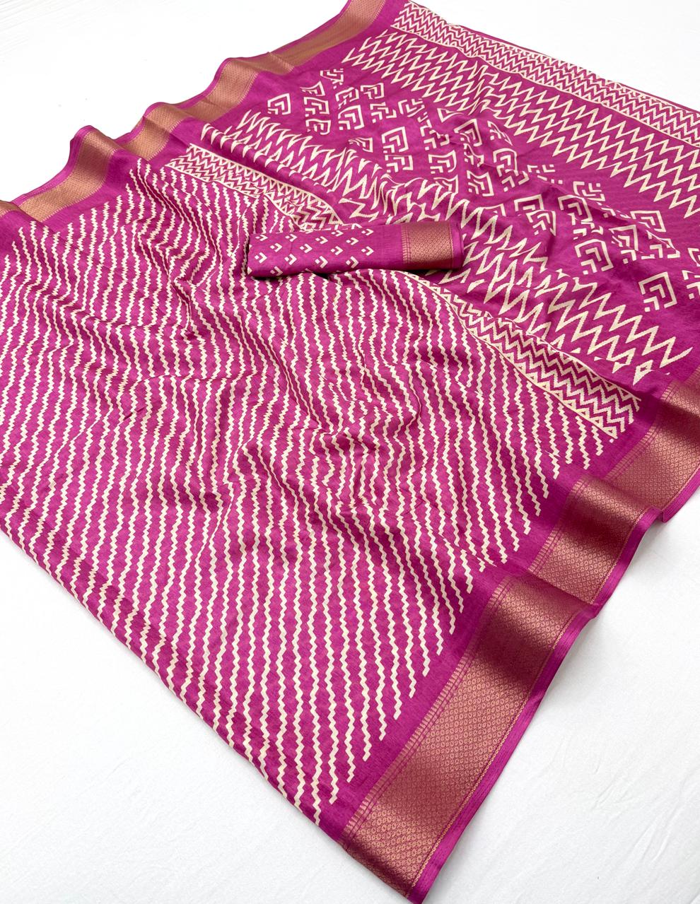 Semi Dola Silk Lehriya Saree