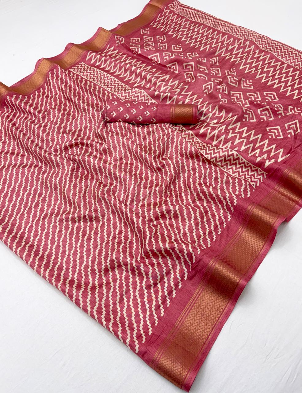 Semi Dola Silk Lehriya Saree