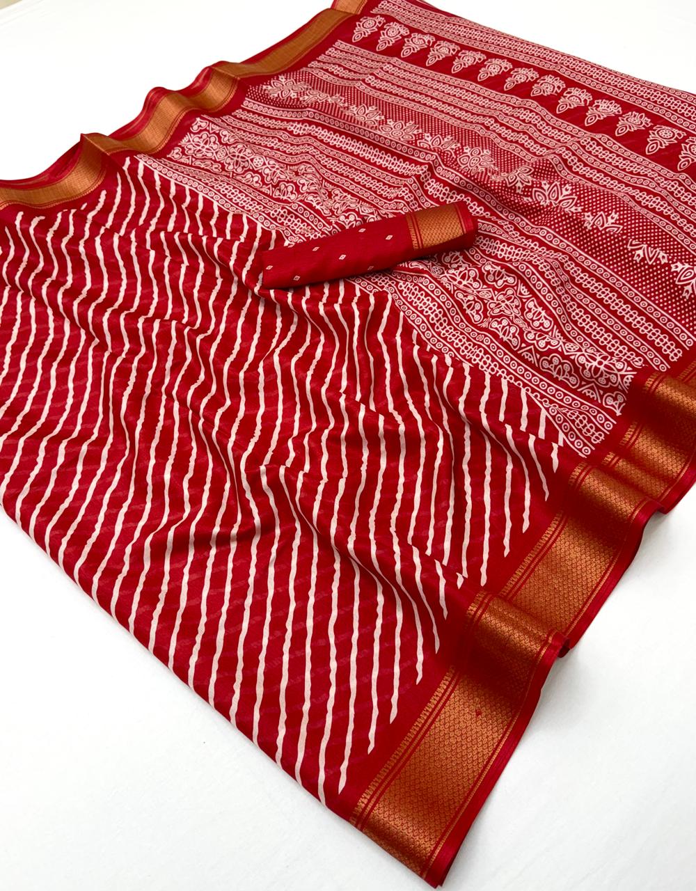 Semi Dola Silk Lehriya Saree
