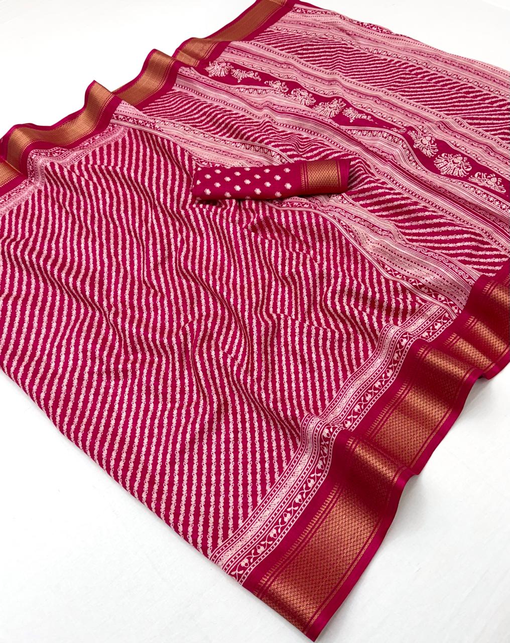 Semi Dola Silk Lehriya Saree