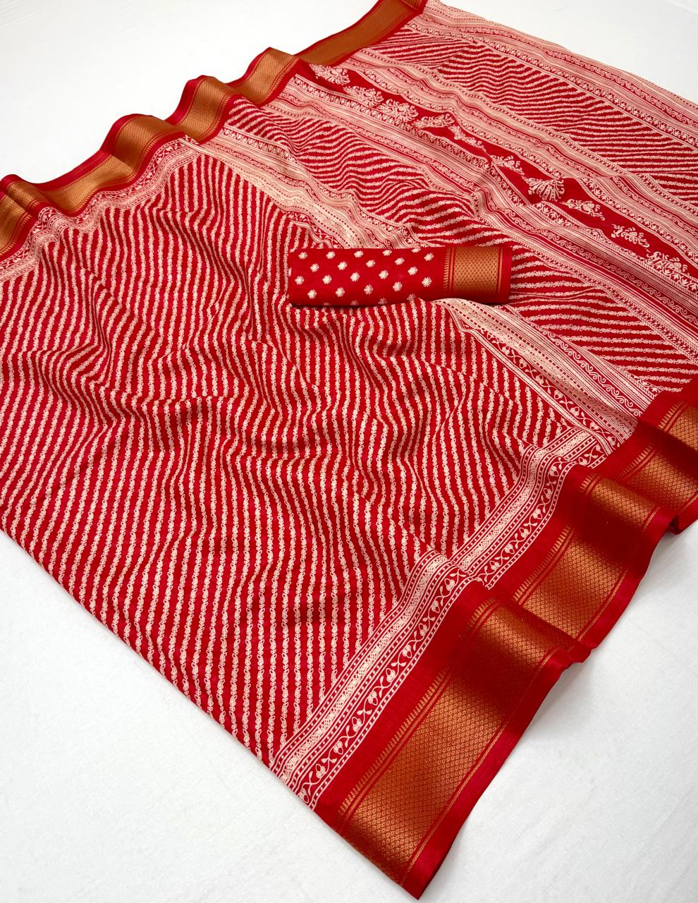 Semi Dola Silk Lehriya Saree