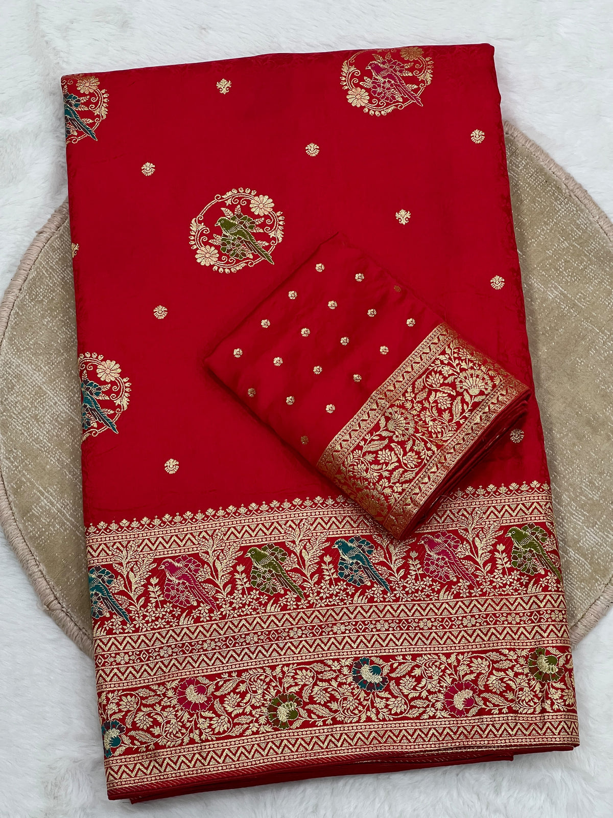 Dola Viscose Silk Sarees with Meenakari Zari Weaving