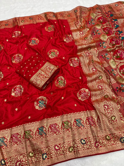 Dola Viscose Silk Sarees with Meenakari Zari Weaving