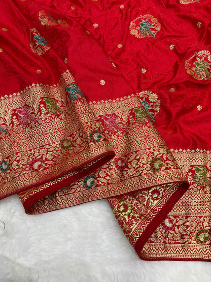Dola Viscose Silk Sarees with Meenakari Zari Weaving