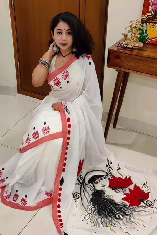 Linen Slub Cotton Sarees
