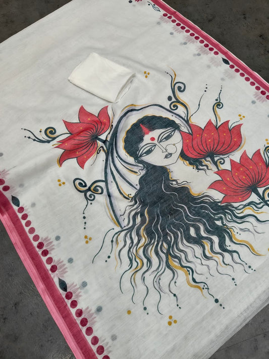 Linen Slub Cotton Sarees