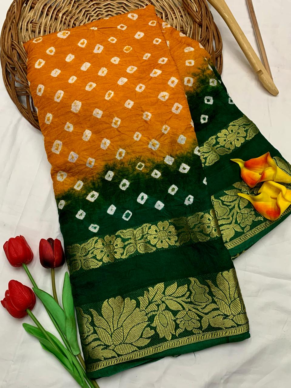 Artsilk Bandhini Sarees