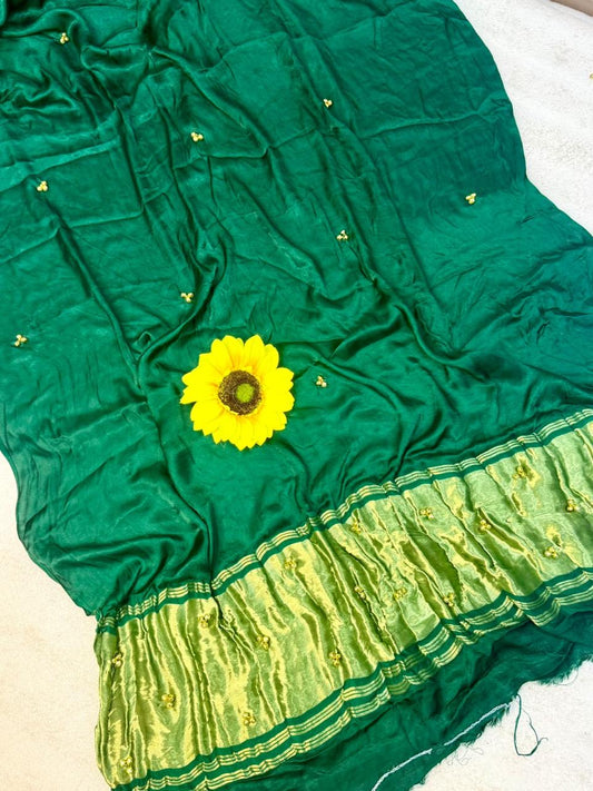 Gajji Silk Gunguru Sarees with Lagdi Patta & Rich Pallu