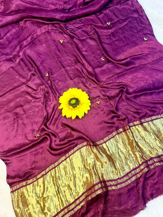 Gajji Silk Gunguru Sarees with Lagdi Patta & Rich Pallu