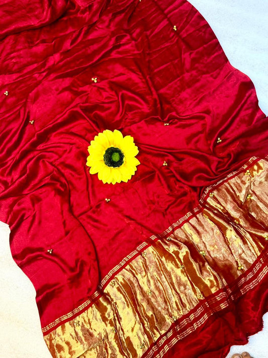 Gajji Silk Gunguru Sarees with Lagdi Patta & Rich Pallu
