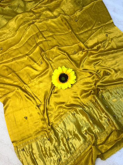 Gajji Silk Gunguru Sarees with Lagdi Patta & Rich Pallu