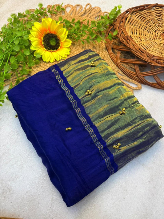 Gajji Silk Gunguru Sarees with Lagdi Patta & Rich Pallu