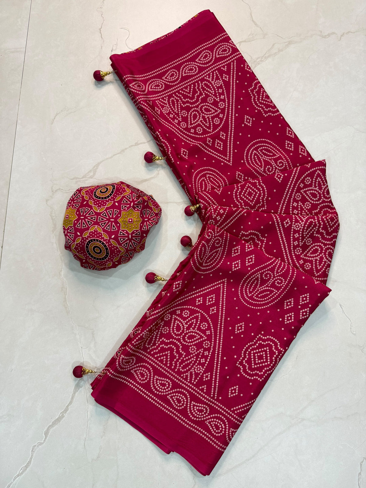 Ajrakh Semi Modal Silk Sarees