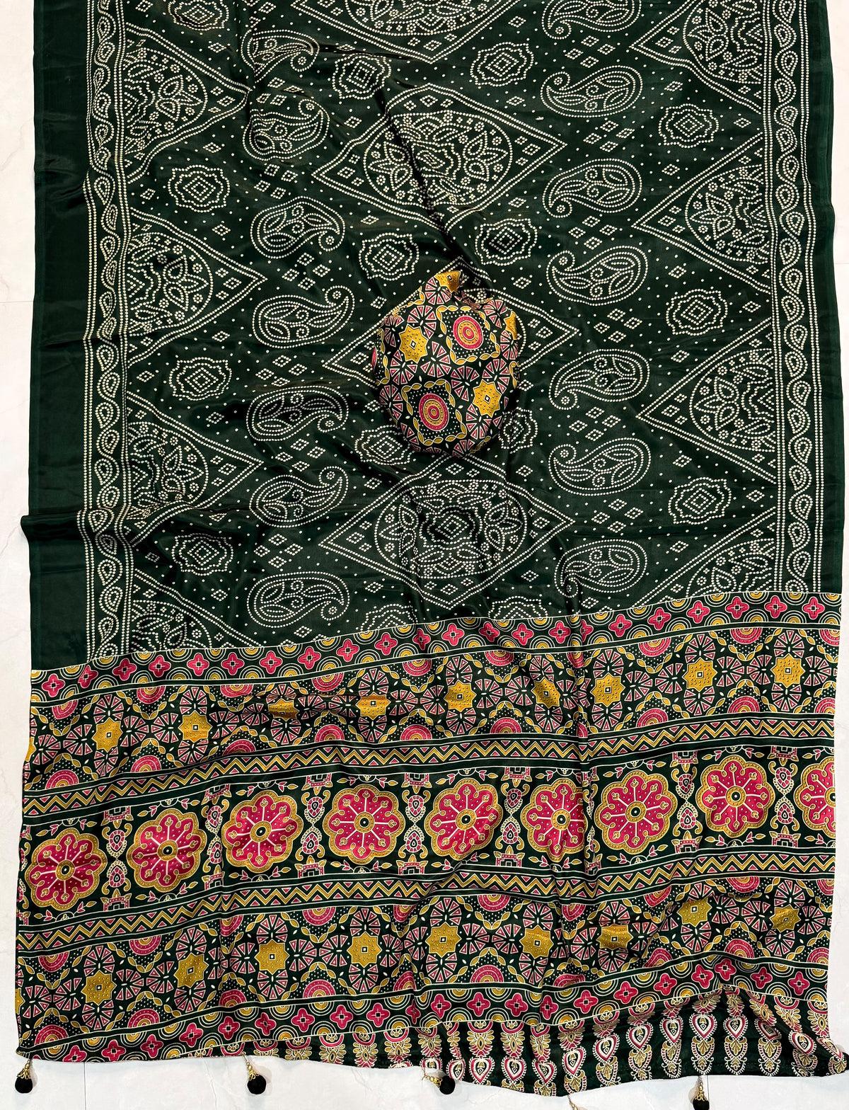 Ajrakh Semi Modal Silk Sarees