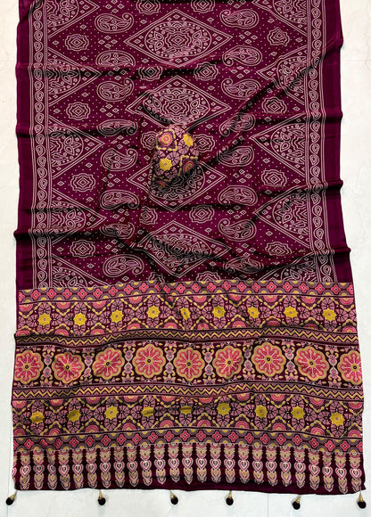 Ajrakh Semi Modal Silk Sarees