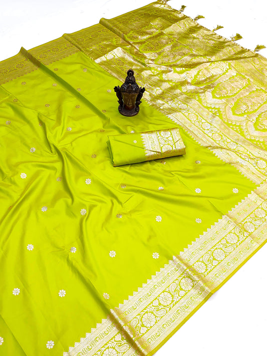 Soft Two-Tone Banarasi Silk Weaving Saree