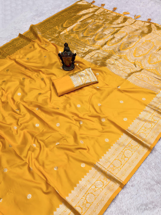 Soft Two-Tone Banarasi Silk Weaving Saree