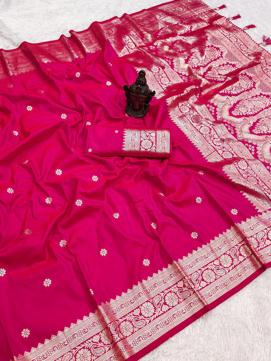 Soft Two-Tone Banarasi Silk Weaving Saree