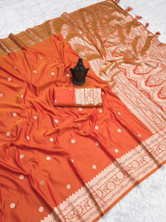 Soft Two-Tone Banarasi Silk Weaving Sarees