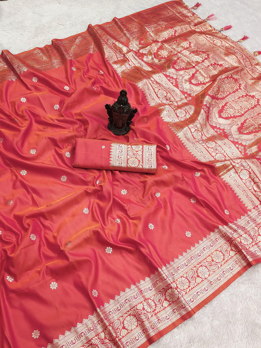 Soft Two-Tone Banarasi Silk Weaving Sarees