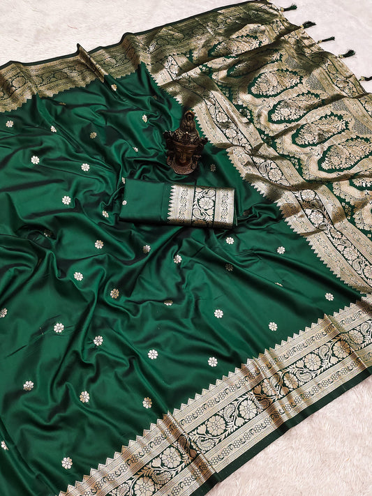 Soft Two-Tone Banarasi Silk Weaving Sarees