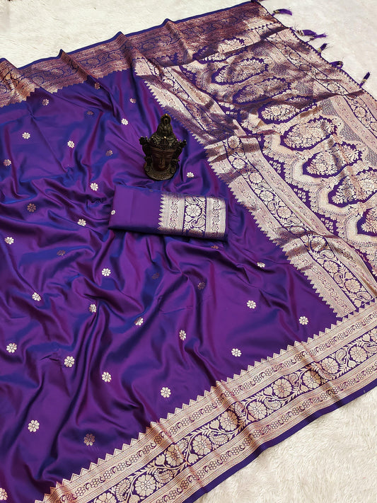 Soft Two-Tone Banarasi Silk Weaving Sarees