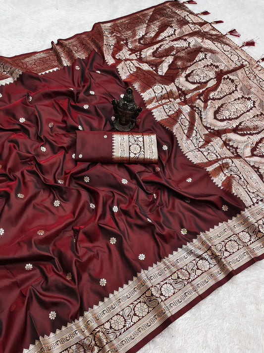 Soft Two-Tone Banarasi Silk Weaving Sarees