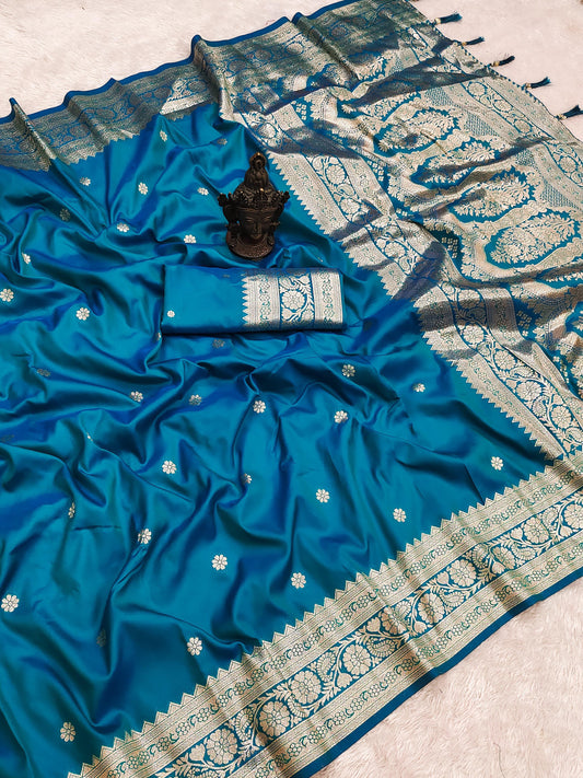 Soft Two-Tone Banarasi Silk Weaving Sarees