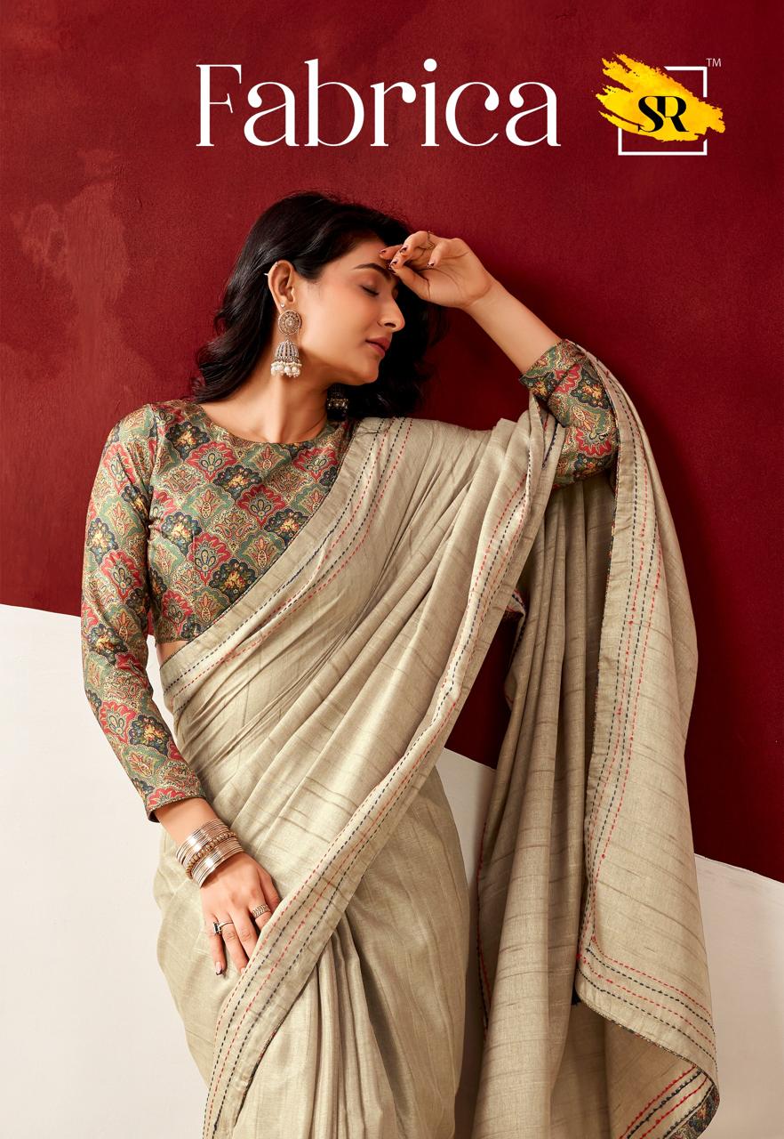 Semi Tussar Silk Sarees with Katha Thread Work Borders