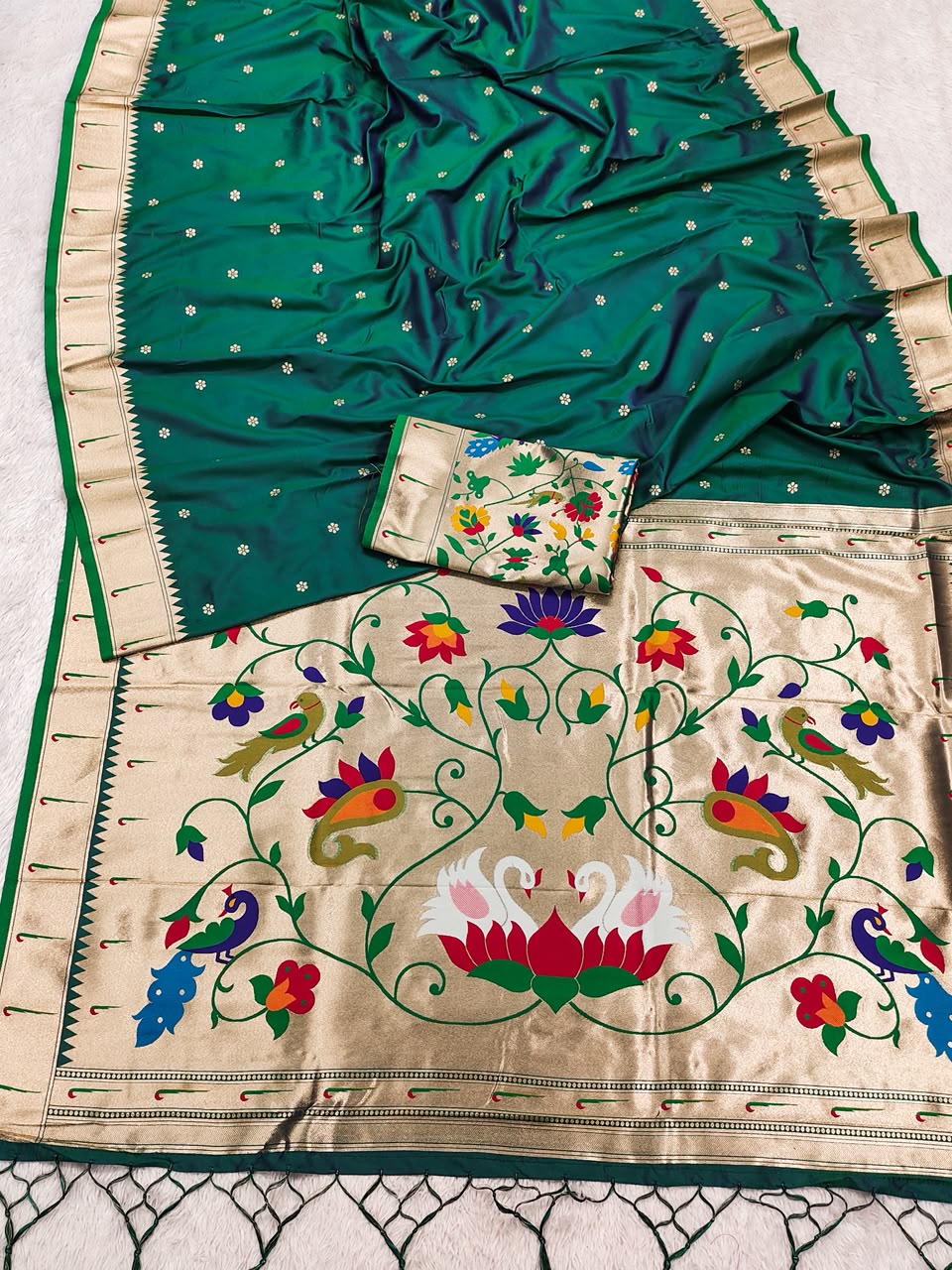 Semi Kanjivaram Silk Paithani Designer Sarees
