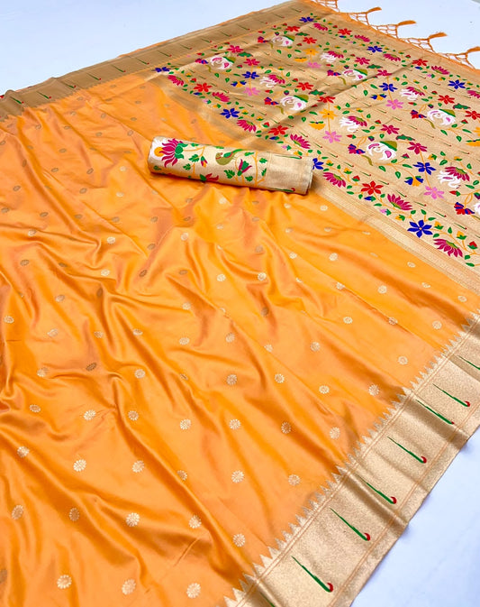 Semi Kanjivaram Silk Paithani Designer Sarees