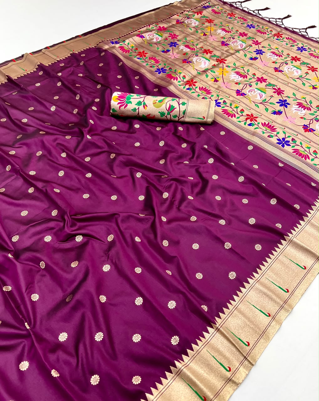 Semi Kanjivaram Silk Paithani Designer Sarees
