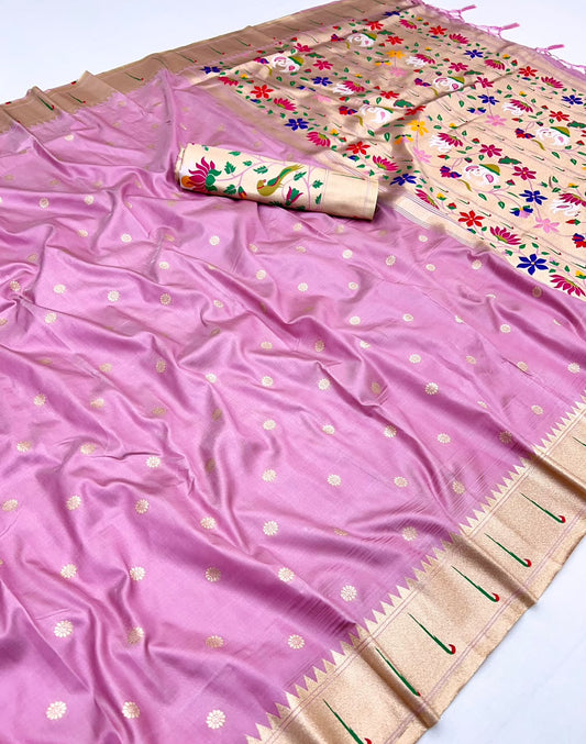 Semi Kanjivaram Silk Paithani Designer Sarees