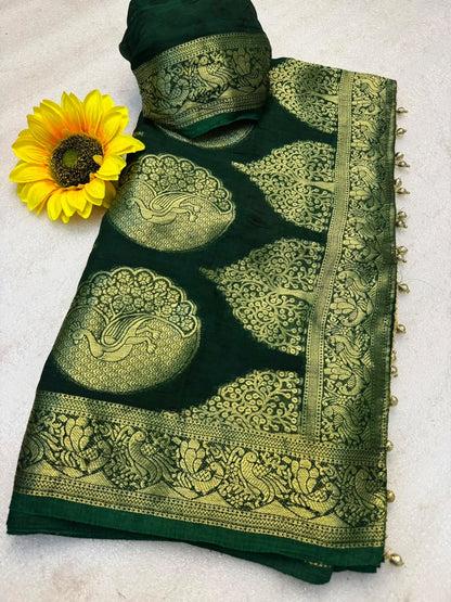 Kanjivaram Cotton Silk Weaving Sarees