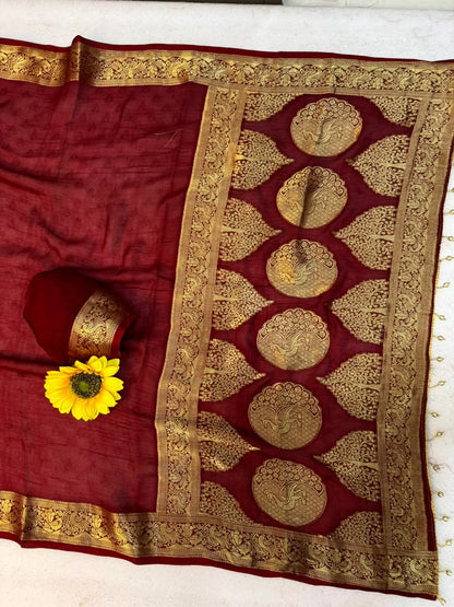 Kanjivaram Cotton Silk Weaving Sarees