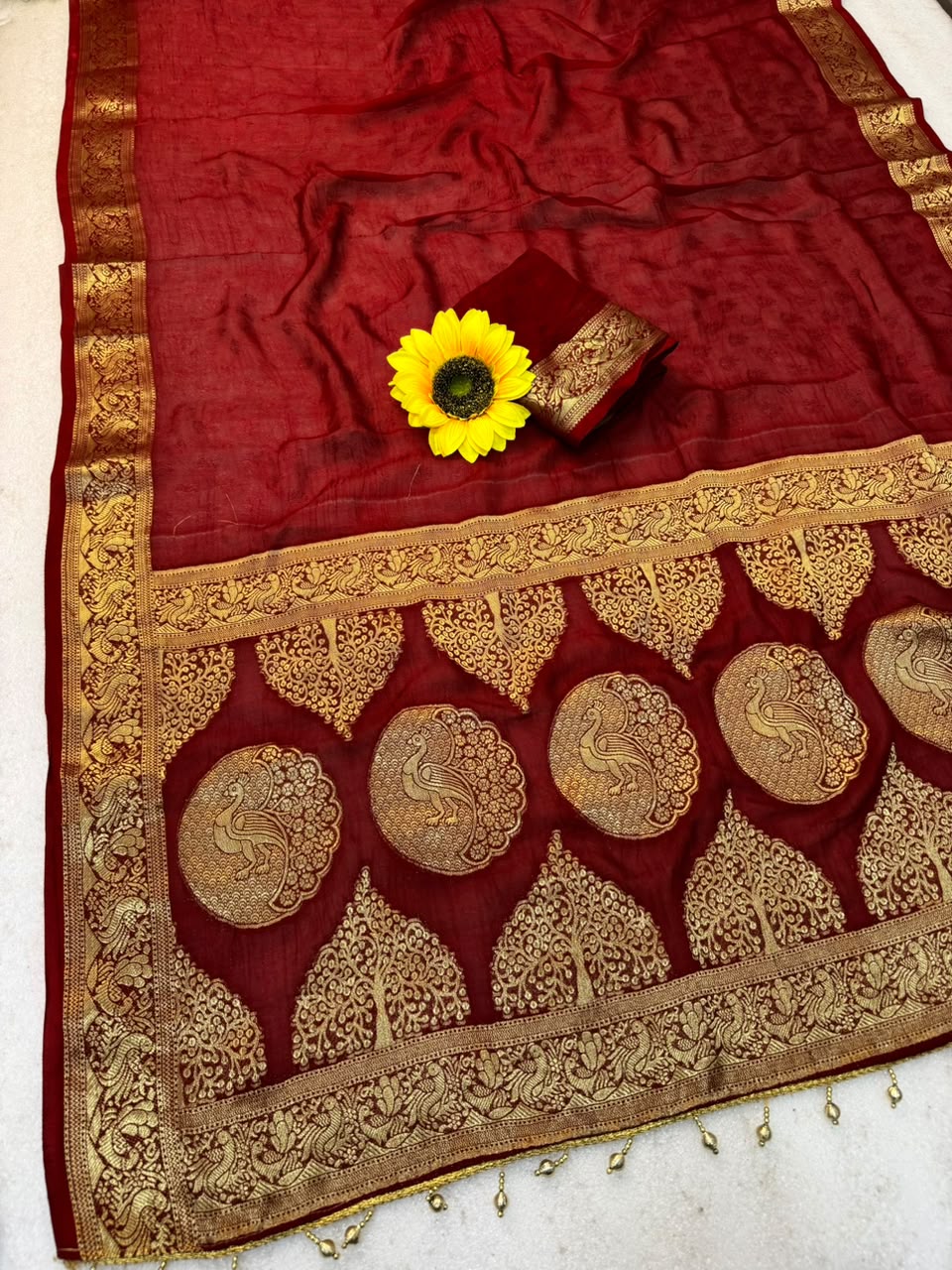 Kanjivaram Cotton Silk Weaving Sarees