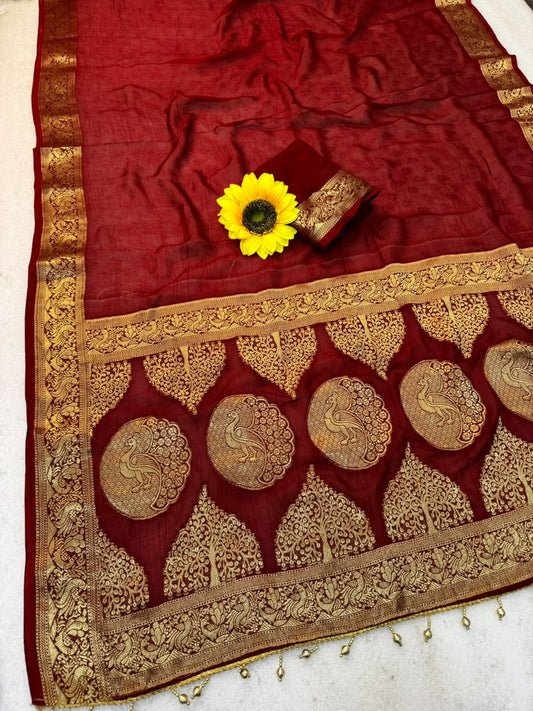 Kanjivaram Cotton Silk Weaving Sarees